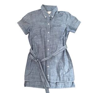 EUC Women's Banana Republic Soft Wash Shirt Polka Dot Belted Shirt Dress Size‎ 6